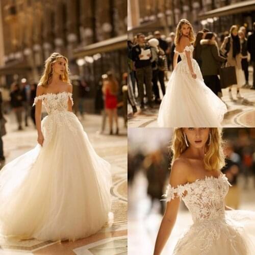 2020 Bohemian Boho Wedding Dresses Off The Shoulder A Line Beach Wedding Gowns Custom Made Plus Size Robes De Mariée