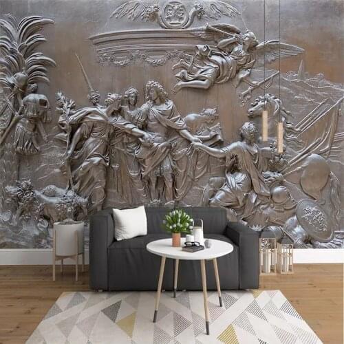 Custom Any Size European 3D Embossed Angel War Photo Mural Wallpaper Living Room TV Background Wall Decoration 3D Wall Cloth