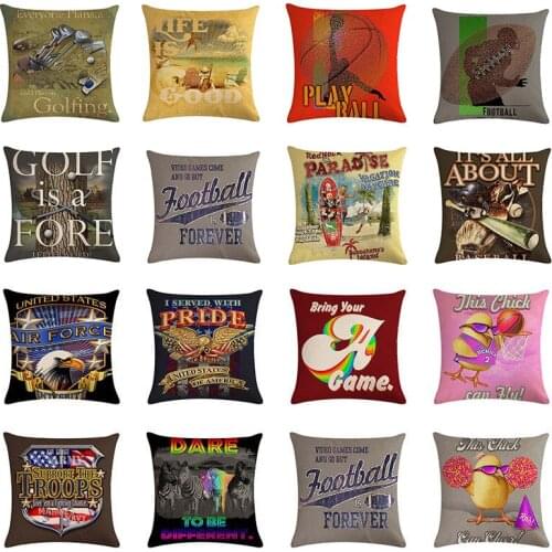 45x45cm Ball game Cushion Cover Cotton Linen Pillow Case Pillow Case Home Decor Throw Pillow Cover For Sofa