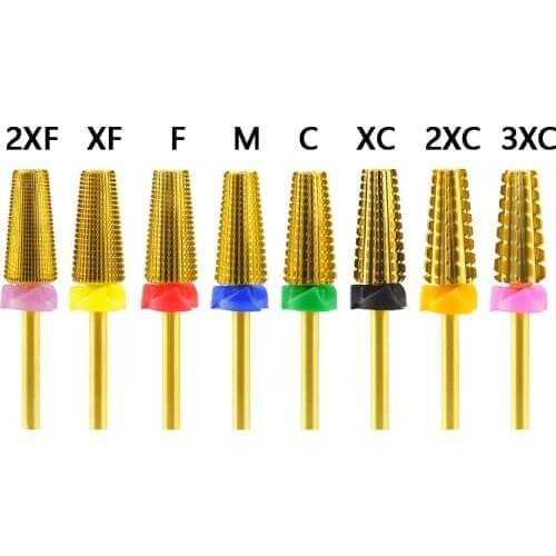 5PCS/Bag Tapered Carbide Nail Drill Bits With Cut Two-Way 5 in 1 Carbide Bit Drill Accessories Milling Cutter For Manicure