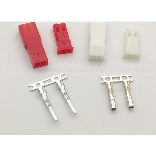 Free shipping!50sets/lot JST Connector Plug 2pin Female,Male and Crimps RC battery connector for Auto,E-Bike,boat,LCD,LED ect
