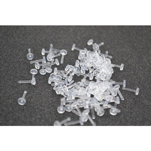 Free shippment LOT50pcs 20G/18G NOSE RETAINERS HIDE PIERCING CLEAR Stright Flat NOSE RING BONE STUD
