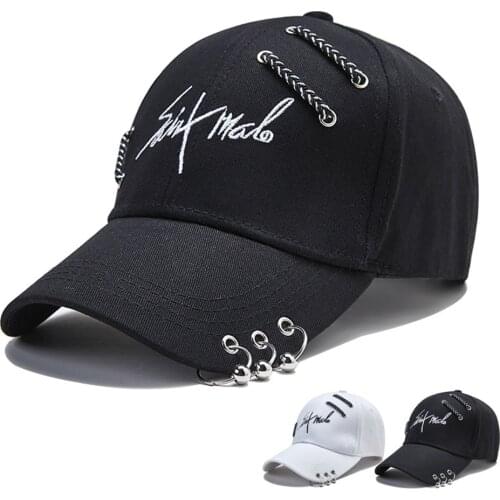 Iron Ring Baseball Cap Personality Fashion Letter Chapeau Femme Cotton Outdoor Sunshade Men Women Casquette Homme Gorras Para