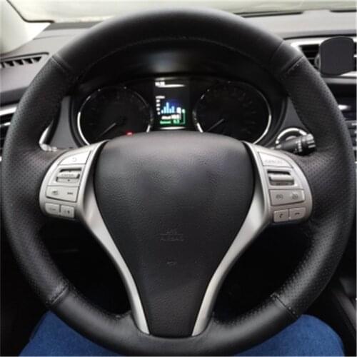 DIY Car Steering Wheel Cover For Nissan Teana Altima X-Trail QASHQAI Rogue Leather Braid For Steering Wheel Car Accessories