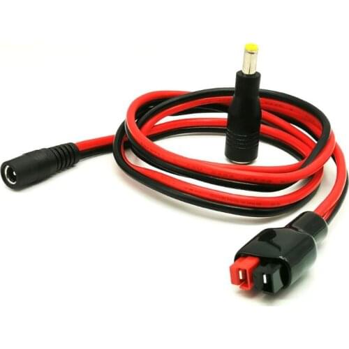DC 5.5mm x 2.1mm Power Male Plug Cable with DC 8mm Adapter Compatible with Powerpole for Portable Generator 14 AWG Wire 3.3ft/1m