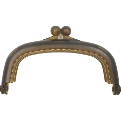 Elegant Coffee Plastic Coins Purse Arc Frame Kiss Clasps Lock Clutch Handbag Handle 9x5cm, 10Pcs