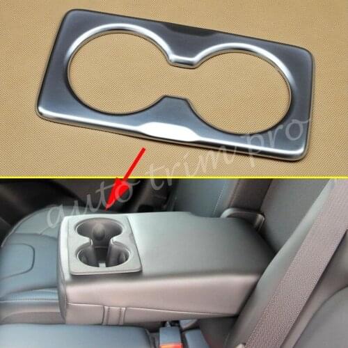 Chrome Rear Seat Water Cup Holder Cover Trim Fit For Jeep Cherokee KL 2014 2015 2016 2017 2018 2019 Accessories Moulding