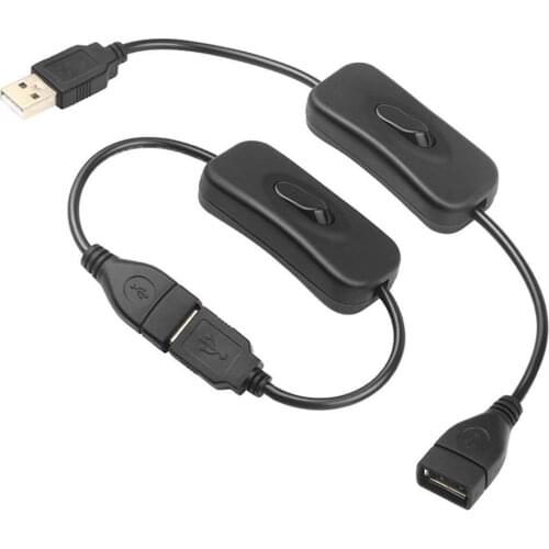 Copper Material USB Cable Male to Female Switch ON OFF Cable Toggle LED Lamp Power Line 28cm