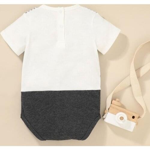 Newborn 2021 Infant Baby Boys Girls Bodysuit Summer Unisex Short Sleeve White Jumpsuit Outfits Sunsuit Clothes