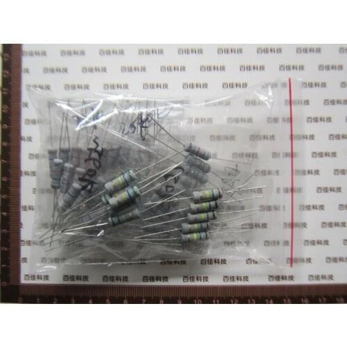 150pcs Element Bag 2W Carbon Film Resistor Pack 1k-2m Common Resistance Total 30 kinds specifications × 5Pcs