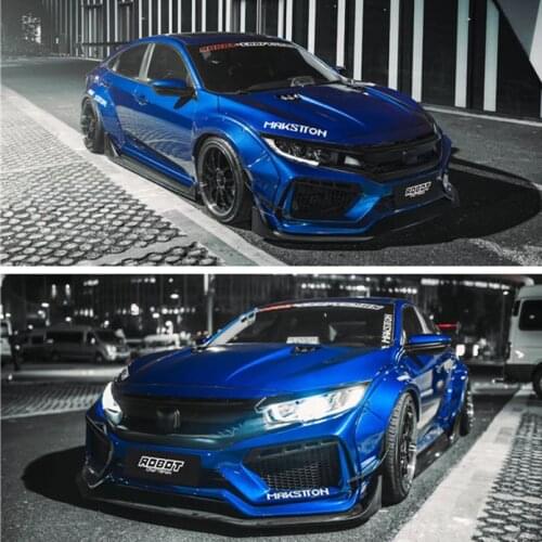 Applicable to Ten Generation Civic Modified Robot Wide Body Surrounding Kit Front Rear Bar Side Skirt Wheel Eyebrow Tail Wing Co