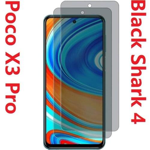 Privacy For Xiaomi Black Shark 4 Pro Tempered Glass Anti Spy Poco X3 Pro HD Anti-Peeping Mi 10s Film Screen Protector
