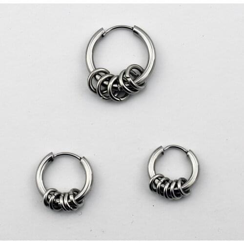 KPOP Circle Hoop Earrings Punk Vintage Fashion Titanium steel Earrings men unisex jewelry Hip Hop for boyfriend