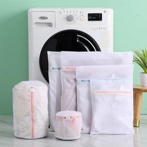 Polyester Mesh Dirty Laundry Bags Zippered Washing Machine Pouch Large Capacity Clothing Organizer Underwear Bra Socks Wash Bag