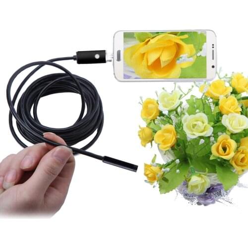 KKMOON 5.5mm 5m 2 in 1 Mini USB Endoscope microscope usb Borescope Inspection Camera digital magnifier for Android Phones PC