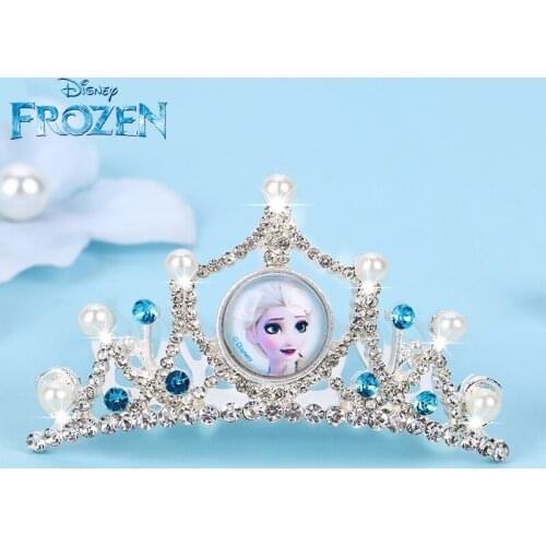 Disney Frozen 2 Elsa Princess Crown Girls Cosplay Makeup Set Pretend Play Toys Kids Hair Accessories Baby Birthday Party Gifts