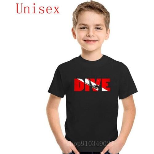 New Design Children Printed SCU-BA Dive Flag and Diver Scu-ba diving kids T Shirt New brands Design boy clothes girls clothes