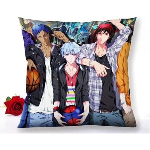 Custom Kurokos Basketball Pillowcase Home Decoration Satin Fabric Square Pillowcase 40x40cm 60x60cm Bedroom Pillow Cover 1.15