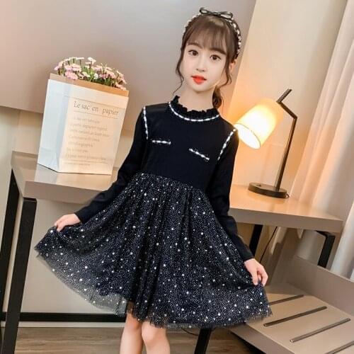Autumn Long Sleeves Toddler Baby Girl Dress Kids Baby Girls Tutu Casaul Outfits Dots Children Clothes 4 6 8 10 12Years Vestidos