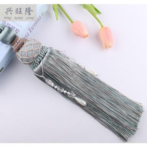 XWL 1Pair Rayon Curtain Hanging Belts Ball Window Curtain Accessories Strap Fringe Tassel Tiebacks Buckle Lashing Bandage Decor