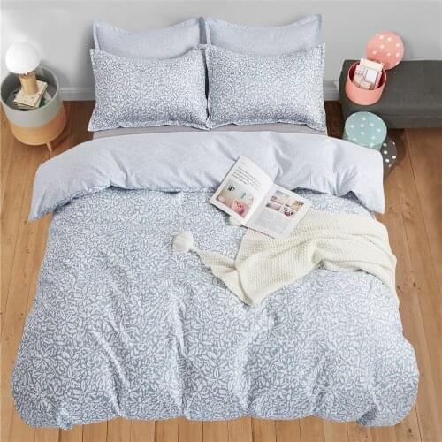 Polyester Home Textiles Light Color Duvet Cover Floral Leaf Bedding Set Include Pillowcase Simple Quilt Cover Bed Covers Sets