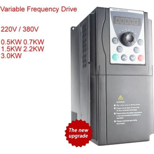 220V 380V 0.5 0.7 1.5KW 2.2KW Variable Frequency Drive VFD Frequency Converter Inverter Speed Controller for CNC Router Spindle