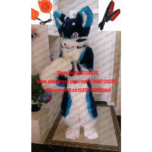 3-D Eyes Fursuit Fullsuit Teen Green Hair Costumes Navy Blue Cat Dog Fox Furry Suit Custom For Child Adult