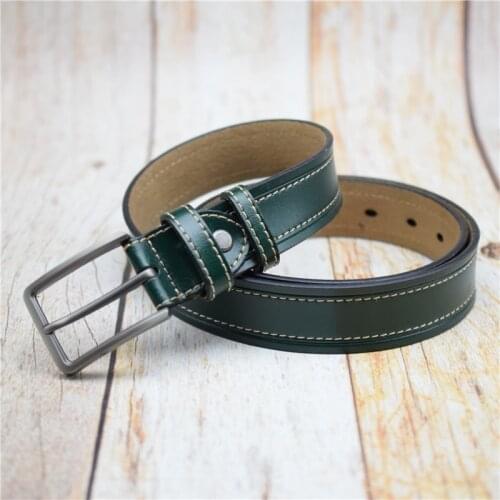 WESTERN AUSPICIOUS Belt Men Alloy Buckle Male Belts Genuine Leather Strap Men Belts Cummerbunds Green Brown Coffee Blue Colour