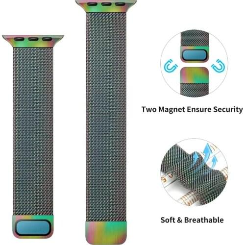 GOOSUU Magnetic Loop for apple watch 44mm 40mm 42mm 38mm Wrist Bracelet All Series Stainless Steel Strap Multiple colors