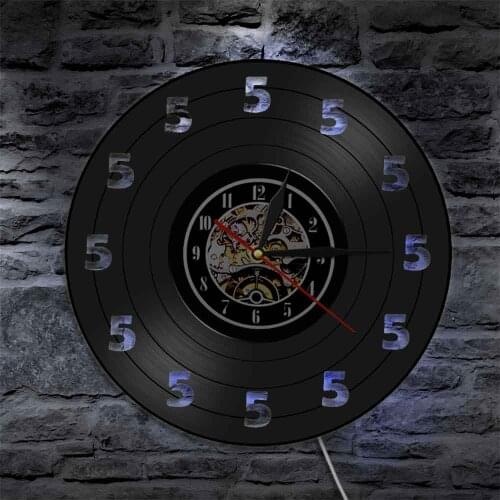Its Always Five O'Clock LED Wall Lighting Home Decor 5 Beer Time LED Night Light Beer Drinking Vinyl Record Wall Clock