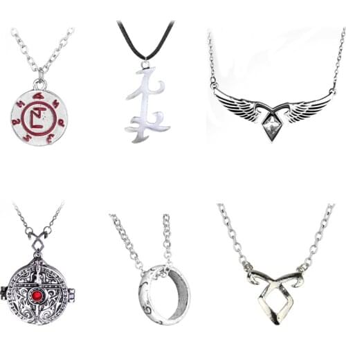 The Mortal Instruments City of Bones Necklace Vintage Angelic Power Runes Shadowhunters Pendant Men and Women Gift