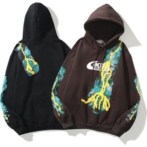 Catcus Jack Lightning Foam Stanger Things Hoodies Men and Women Fleece Oversize Hip Hop Sweatshirt Harajuku Loose Hooded Hoody