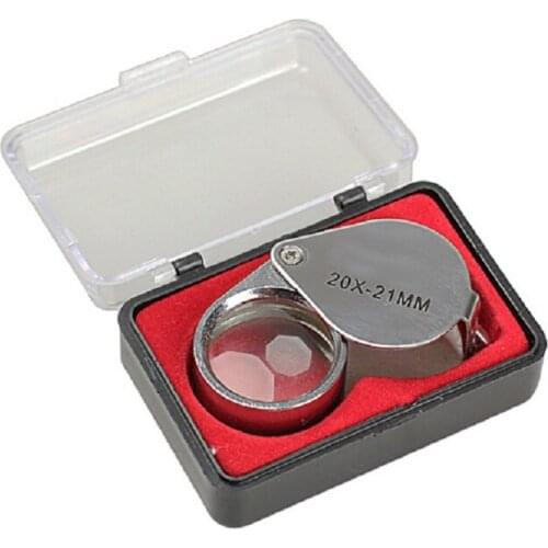 20 x 21mm Portable Jewelry Magnifying Glass 20X Folding Magnifier Loupe for Jewelry Coins Stamps Antiques