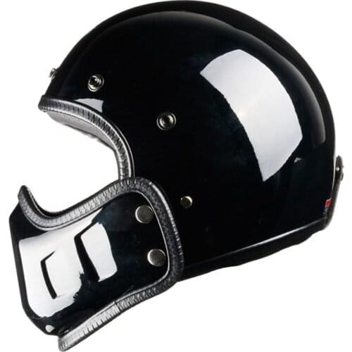 Vintage Motocross Motorcycle Helmet Retro Cafe Racer Vespa Open Face Kask Full Face Casco Moto Modular Moto Helmet Dot Black S