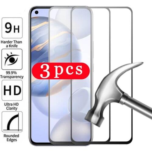 3Pcs cover for huawei honor view 30 pro plus 30s v30 v20 20 lite 20s 20i protective film tempered glass phone screen protector