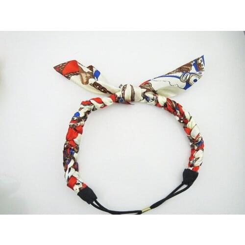 2018 Korean goods into ribbons fashion big totem tails child ribbon bow hair elastic band for women headband