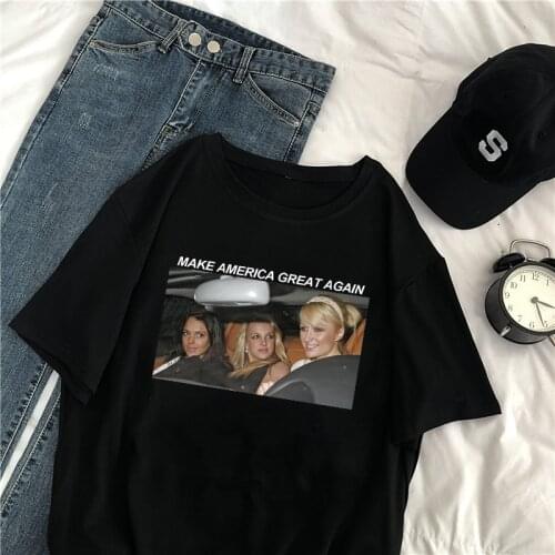 MAKE AMERICA GREAT AGAIN summer Harajuku new large size tees loose female letters casual fashion tops Ulzzang chic T-shirt