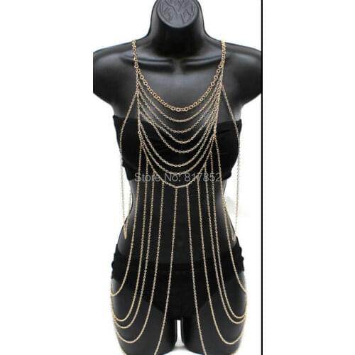 HOT SELLING New Style BY457 Women Chains Multi layers Longer Full Chains Jewelry 2 colors