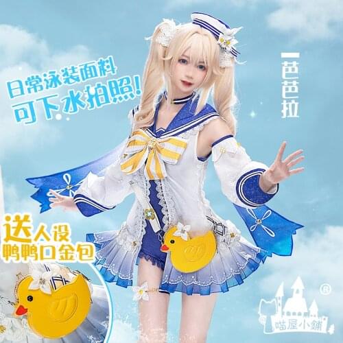 Anime Game Genshin Impact Barbara Summer Swimsuit Shining Concertor Swimdress Cosplay Costume Halloween Women Free Shipping 2021