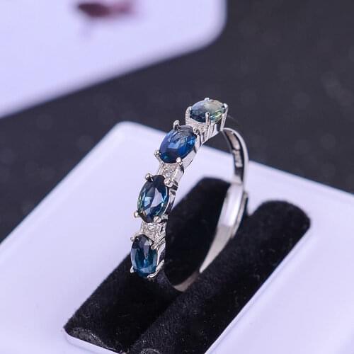 Hot sale Genuine sapphire ring silver 925 natural blue star sapphire stone rings
