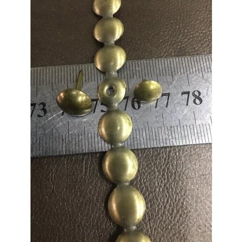 100 Meters/ Lot) 11MM Tack Strips Antique Brass With Nails +(2500pcs/lot) 11mm Old Brass Tacks Studs Fastener Embellishments