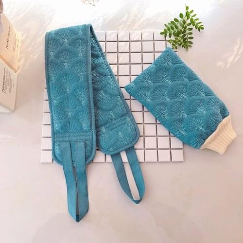 2sets Bath Body Shower Gloves Skin Exfoliating SPA Massage Mitt Washcloth Body Scrubber Bath Belt Sponge