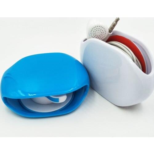 5pcs/lot Black/White Earphone Cable Winder Earbud Line Cord Wrap Organizer Holder Tidy Cable Multifunctional Storage Box