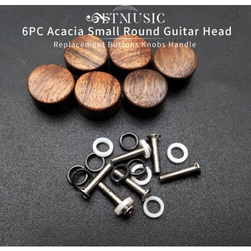 6pcs Acacia Small Round Shape Guitar Tuning Pegs Tuners Machine Heads Replacement Buttons Knobs Handle