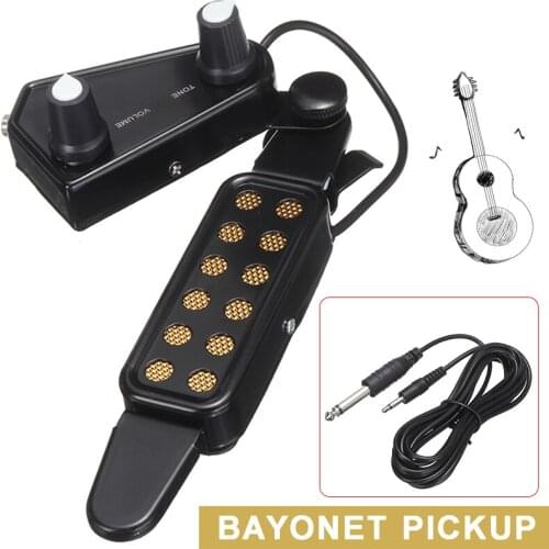 New 12 Hole Pickup Acoustic Guitar Acoustic Soundhole Pickup Microphone Amplifier Speaker High Quality Guitar Accessories