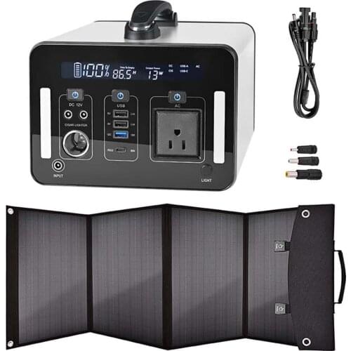 AWD Fanless Noise Free 1000WH Rechargeable Power Station 100W Solar Charger Portable Power Station Kits