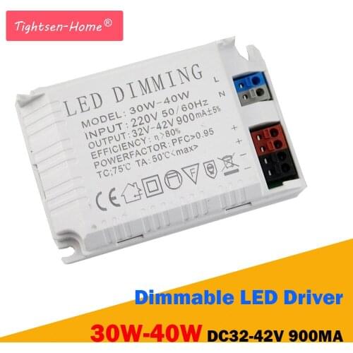 30W-40W Dimmable Led Driver Isolated 900mA 30W 32W 35W 40W Power Supply AC 220V DC32V - 42V for LED Dimming Ceiling lights Bulb