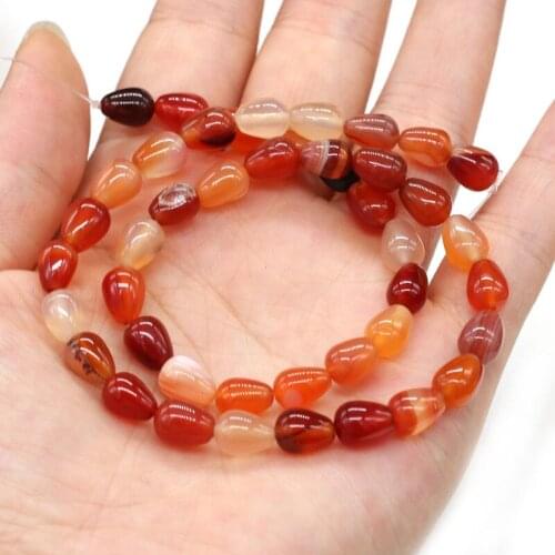 44pcs Water Drop-shaped Natural Stone Beads Clear Quartzs Bracelet Necklace Jewelry For DIY Jewelry Birthday Gifts Size 6x9mm