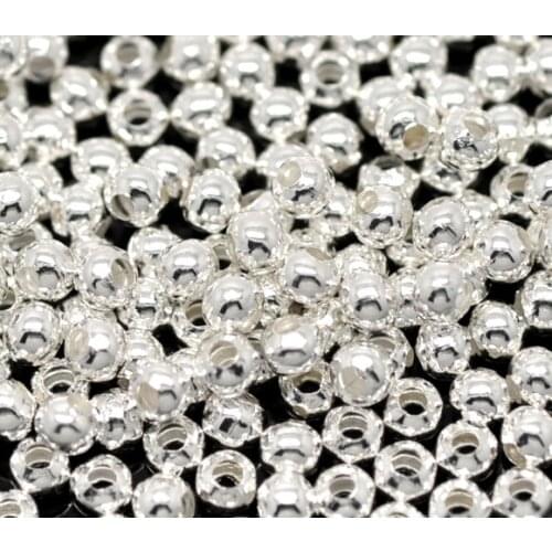 DoreenBeads Alloy Spacer Beads Ball silver color About 3.0mm( 1/8") Dia, Hole:Approx 1.0mm, 250 PCs Hot new