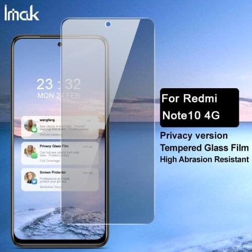 For RedMi Note 10 4G 5G Glass IMAK Privacy Protecty Tempered Glass for Redmi Note 10S Full Coverage Screen Protector